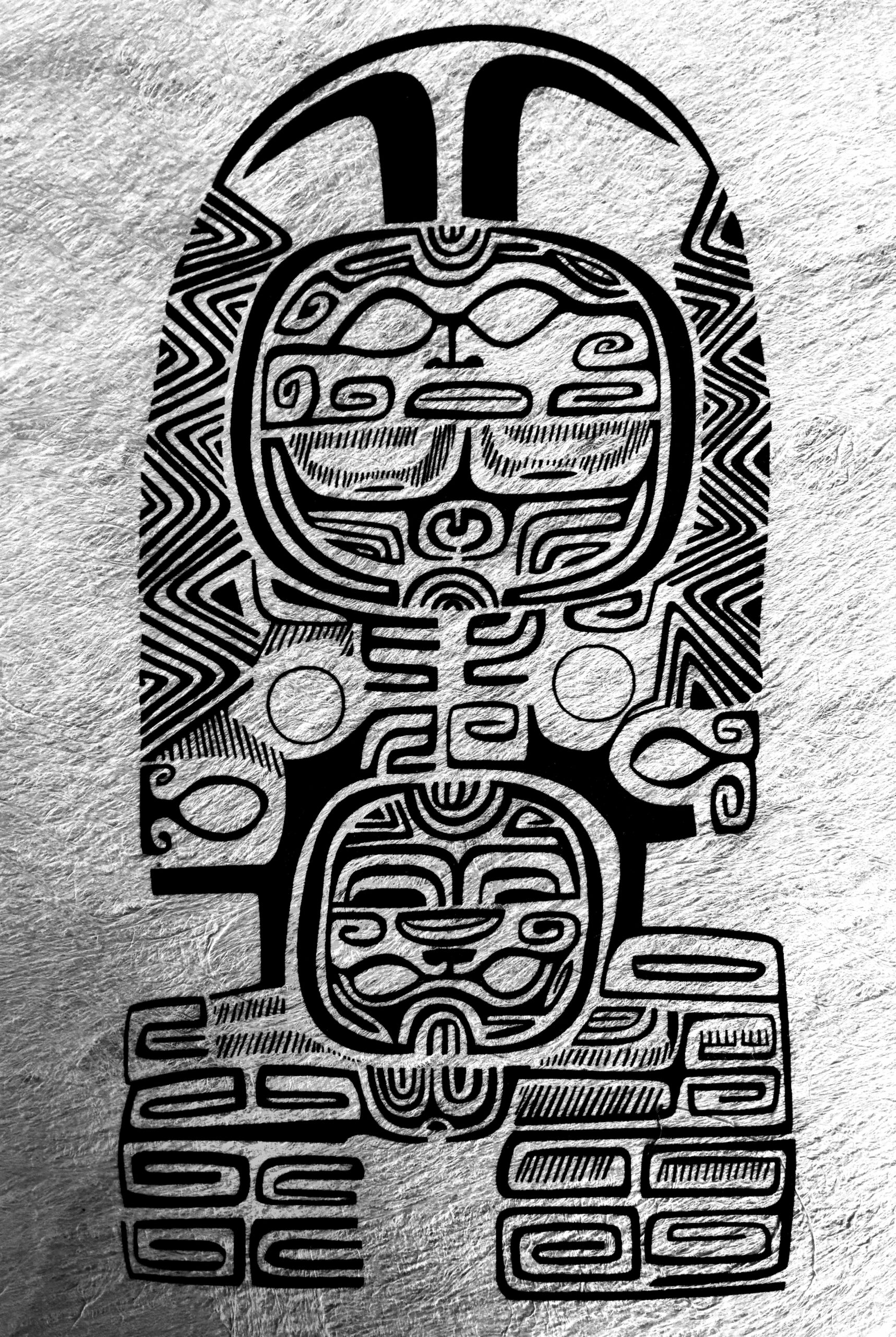 Motifs tribaux polynésien représentant un personnage 